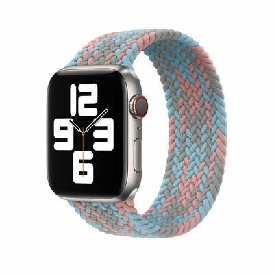 Apple Watch Ultra 49mm Kordon Wiwu Braided Solo Loop Contrast Color Large Strap Kayış