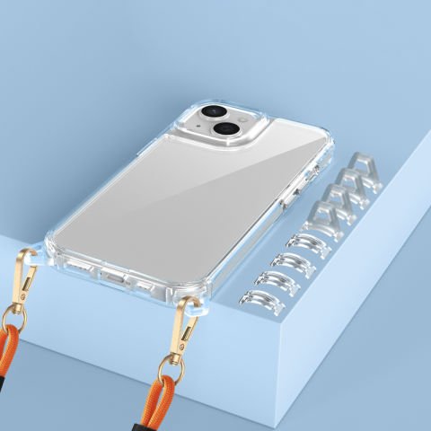 Apple iPhone 14 Kılıf Airbagli Takılabilir Askı Aparatlı Patinda Snap Silikon Kapak
