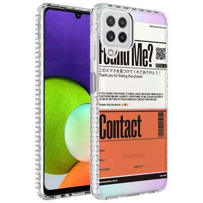 Galaxy M12 Kılıf Airbag Kenarlı Renkli Desenli Silikon Patinda Elegans Kapak
