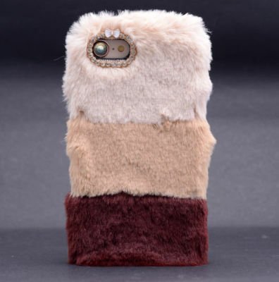 Apple iPhone 6 Plus Kılıf Patinda Kulaklı Peluş Kapak
