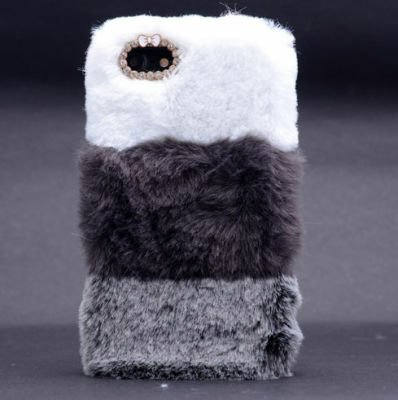 Apple iPhone 6 Plus Kılıf Patinda Kulaklı Peluş Kapak