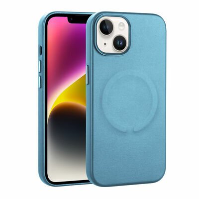 Apple iPhone 14 Plus Kılıf PU Deri Magsafe Wireless Şarj Özellikli Patinda Derix Kapak