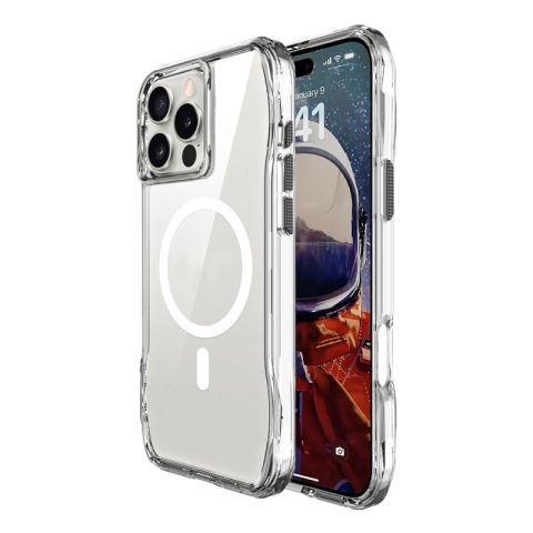 Apple iPhone 16 Pro Max Kılıf Magsafe Şarj Özellikli Airbagli Şeffaf Patinda İncek Kapak