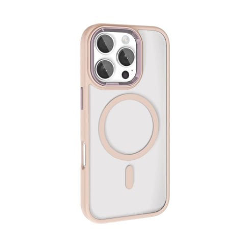 Apple iPhone 16 Pro Kılıf Wireless Şarj Özellikli Patinda Krom Magsafe Silikon Kapak