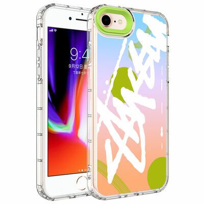 Apple iPhone 7 Kılıf Kamera Korumalı Renkli Desenli Sert Silikon Patinda Korn Kapak