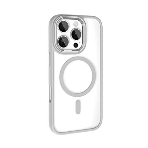 Apple iPhone 16 Pro Kılıf Wireless Şarj Özellikli Patinda Krom Magsafe Silikon Kapak