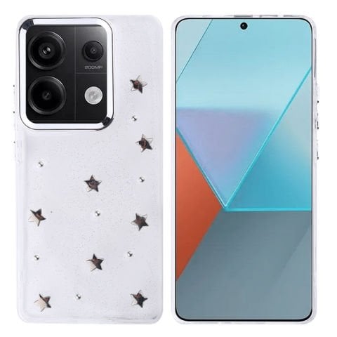 Xiaomi Redmi Note 13 Pro 4G Kılıf Airbag Tasarımlı Simli Şeffaf Patinda Kutup Kapak