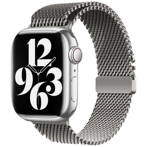 Apple Watch 44mm Patinda KRD-121 Metal Hasır Kordon