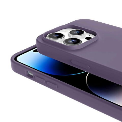 Apple iPhone 14 Pro Kılıf Magsafe Şarj Özellikli Sıvı Teknolojili Silinebilir Sert Patinda Kivi Kapak