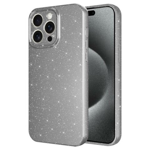 Apple iPhone 15 Pro Max Kılıf Kamera Korumalı Simli Lüks Patinda Koton Kapak