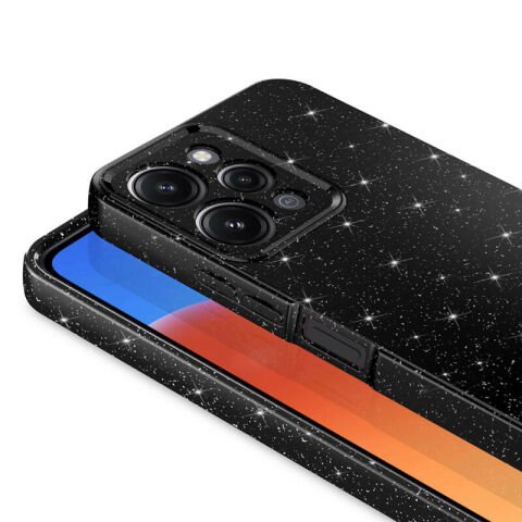 Xiaomi Redmi 12 Kılıf Kamera Korumalı Simli Lüks Patinda Koton Kapak