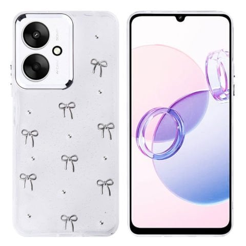 Xiaomi Redmi 13C Kılıf Airbag Tasarımlı Simli Şeffaf Patinda Kutup Kapak