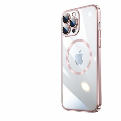 Apple iPhone 14 Pro Max Kılıf Wireless Şarj Özellikli Sert PC Patinda Riksos Magsafe Kapak