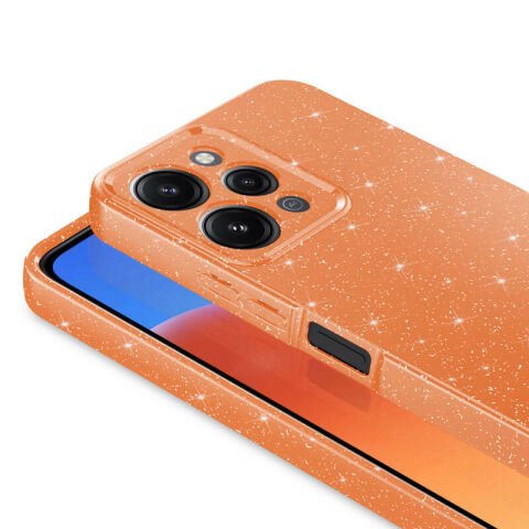 Xiaomi Redmi 12 Kılıf Kamera Korumalı Simli Lüks Patinda Koton Kapak