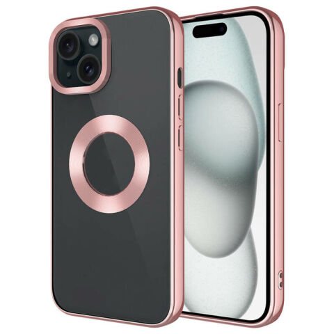 Apple iPhone 15 Kılıf Tek Kamera Çerçeveli Logo Gösteren Patinda Omega Kapak