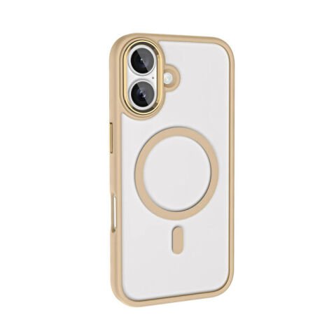 Apple iPhone 16 Plus Kılıf Wireless Şarj Özellikli Patinda Krom Magsafe Silikon Kapak