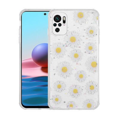 Xiaomi Poco M5S Kılıf Simli Desenli Kamera Korumalı Parlak Patinda Popy Kapak