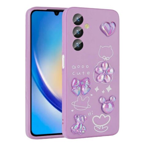 Galaxy A14 5G Kılıf Kabartma Figürlü Parlak Patinda Toys Silikon Kapak