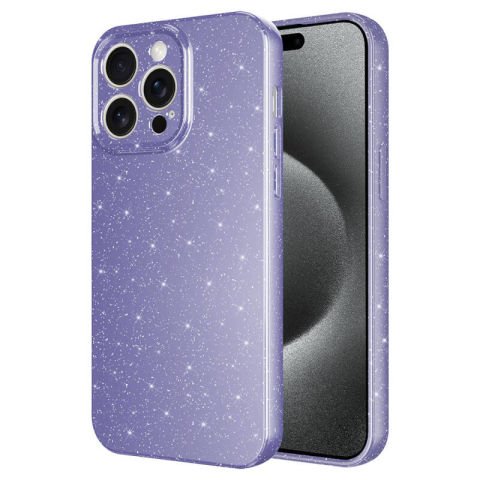 Apple iPhone 15 Pro Kılıf Kamera Korumalı Simli Lüks Patinda Koton Kapak