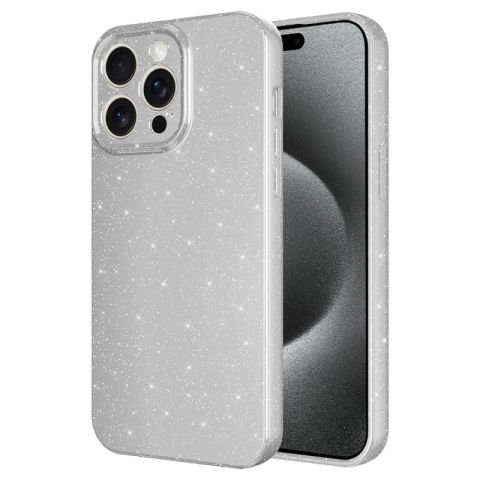 Apple iPhone 15 Pro Kılıf Kamera Korumalı Simli Lüks Patinda Koton Kapak