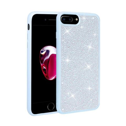 Apple iPhone 8 Plus Kılıf Parlak Taşlı Tasarım Patinda Ston Kapak
