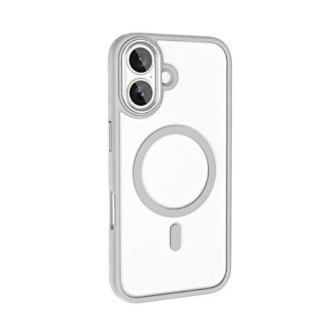 Apple iPhone 16 Kılıf Wireless Şarj Özellikli Patinda Krom Magsafe Silikon Kapak