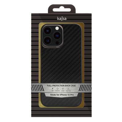 Apple iPhone 13 Pro Max Kılıf Kajsa Carbon Fiber Collection Arka Kapak