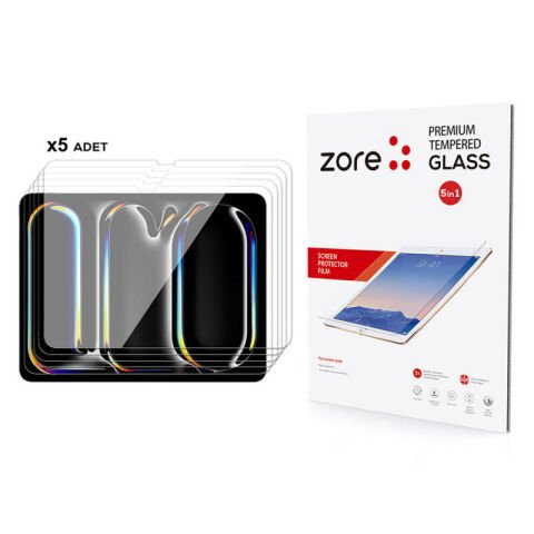 Apple iPad 13 Pro 2024 Patinda 5in1 Tablet Temperli Cam Ekran Koruyucu