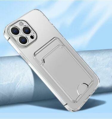 Apple iPhone 12 Pro Kılıf Kartlıklı Şeffaf Patinda Setra Clear Silikon Kapak