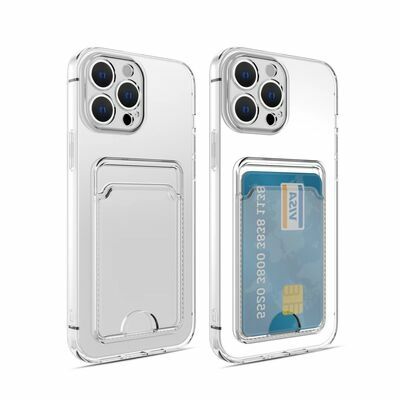 Apple iPhone 12 Pro Kılıf Kartlıklı Şeffaf Patinda Setra Clear Silikon Kapak