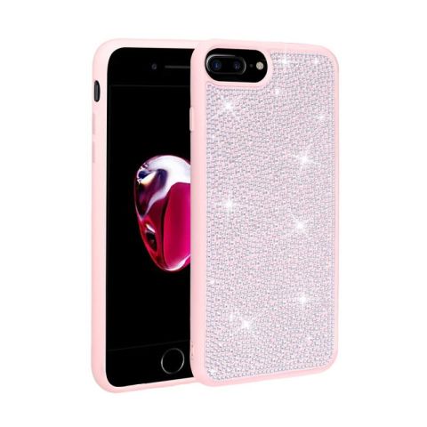 Apple iPhone 7 Plus Kılıf Parlak Taşlı Tasarım Patinda Ston Kapak