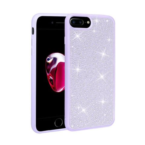 Apple iPhone 7 Plus Kılıf Parlak Taşlı Tasarım Patinda Ston Kapak