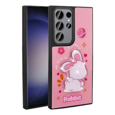 Galaxy S23 Ultra Kılıf Parlayan Kabartmalı İkonik Figürlü Patinda Amas Silikon Kapak