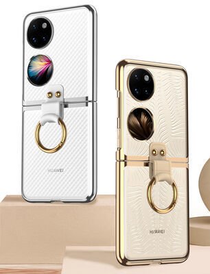 Huawei P50 Pocket Kılıf Patinda Yüzüklü Kıpta Kapak