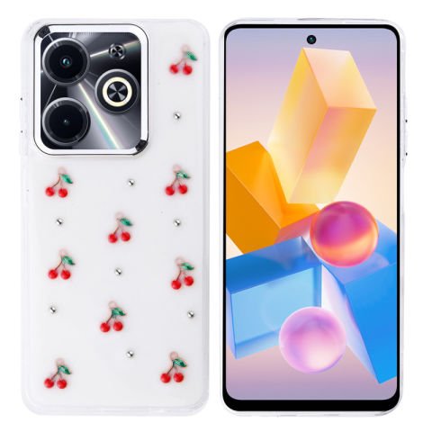 İnfinix Hot 40i Kılıf Airbag Tasarımlı Simli Şeffaf Patinda Kutup Kapak