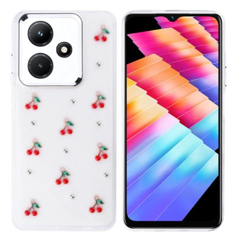 İnfinix Hot 30i Kılıf Airbag Tasarımlı Simli Şeffaf Patinda Kutup Kapak