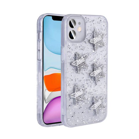Apple iPhone 11 Kılıf Airbagli Simli Arka Yüzey Patinda Işıltı Silikon Kapak