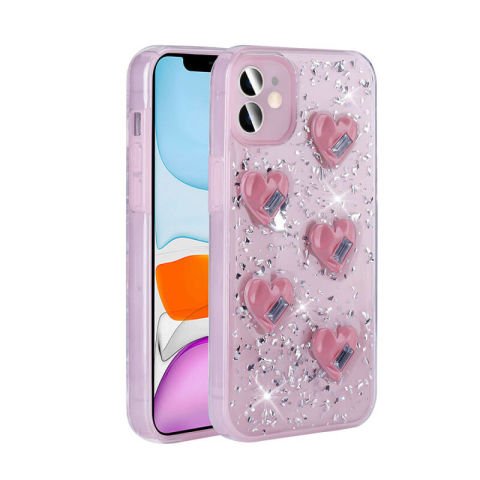 Apple iPhone 11 Kılıf Airbagli Simli Arka Yüzey Patinda Işıltı Silikon Kapak