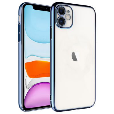 Apple iPhone 11 Kılıf Sert PC Renkli Çerçeveli Patinda Riksos Kapak