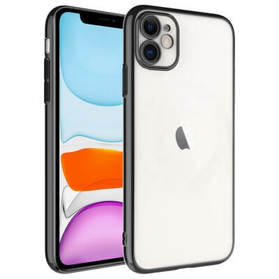 Apple iPhone 11 Kılıf Sert PC Renkli Çerçeveli Patinda Riksos Kapak