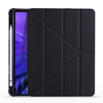 Apple iPad Pro 12.9 2021 (5.Nesil) Kılıf Patinda Tri Folding Kalem Bölmeli Standlı Kılıf