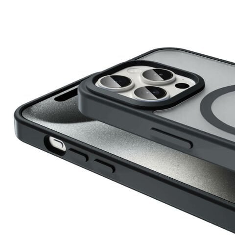 Apple iPhone 15 Pro Max Kılıf Magsafe Şarj Özellikli Mat Arka Yüzey Patinda Sio Kapak