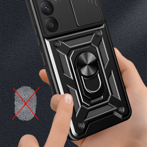 Galaxy A35 Kılıf Magnetik Standlı Kamera Korumalı Patinda Sürgülü Vega Kapak