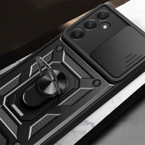 Galaxy A35 Kılıf Magnetik Standlı Kamera Korumalı Patinda Sürgülü Vega Kapak