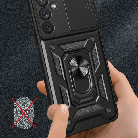 Galaxy A34 Kılıf Magnetik Standlı Kamera Korumalı Patinda Sürgülü Vega Kapak