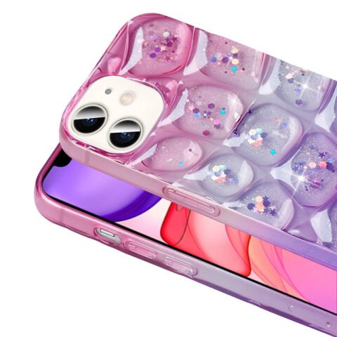 Apple iPhone 11 Kılıf Simli 3D Desenli Patinda Hacar Kapak