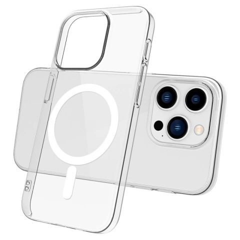 Apple iPhone 15 Pro Max Kılıf Patinda Magsafe Şarj Özellikli Şeffaf Tek Kamera Çerçeveli Porto Kapak