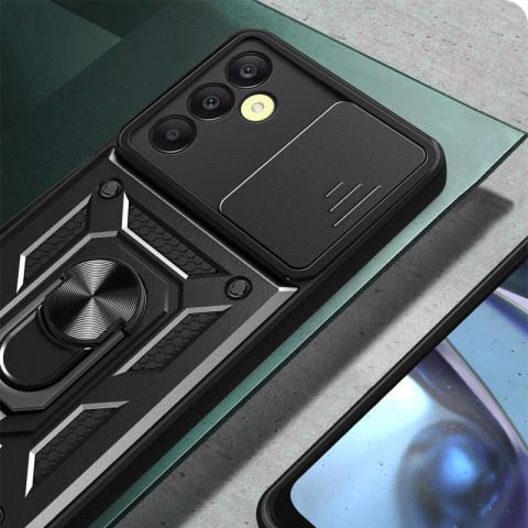 Galaxy A25 Kılıf Magnetik Standlı Kamera Korumalı Patinda Sürgülü Vega Kapak