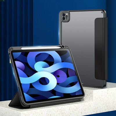 Apple iPad 10.2 2021 (9.Nesil) Kılıf Patinda Nort Arkası Şeffaf Standlı Kılıf