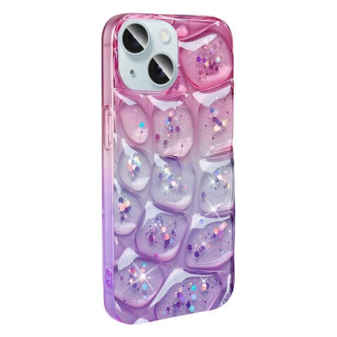 Apple iPhone 13 Kılıf Simli 3D Desenli Patinda Hacar Kapak